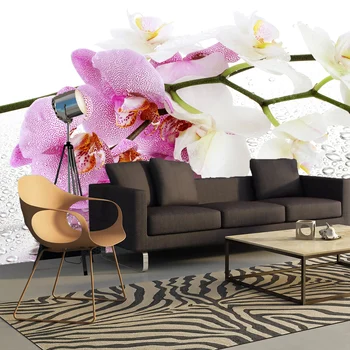 3D sienos freskos tapetai, orchidėjų žiedų, pasirinktinį fono paveikslėlį, už Salė, virtuvės, miegamojo, vaikų, sienos freskos plečiasi erdvė