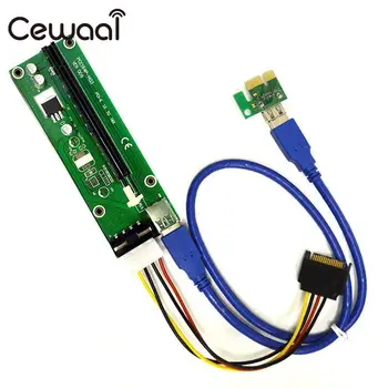CEWAAL Mėlyna PCI-E PCIE Express Vaizdo plokštė 1X Iki 16X USB Extender Adapteris Stove Stabdžių Degimo Pratęsti Linijas Bitcoin Litecoin