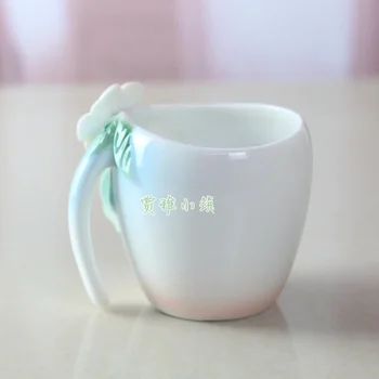 Naujas Atvykimo Gėlių, Paukščių Kavos Puodeliai su šaukštu Pieno Pusryčių Puodelis su lėkšte 3D Kaulų Kinijos Keramikos Drinkware Geriausias Mėgėjams Dovana