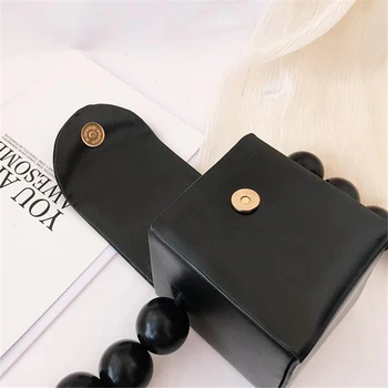 Medienos granulių maišelis Moterų Rankinės mažas PU odos pečių Maišą 2019 Unikalus Moterų Markės Dizaino mini dėžutė krepšys, piniginė juoda ir Chaki