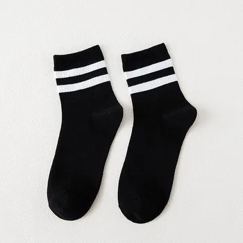 5 poros/daug Moterų, Vyrų Kojinės Medvilnės japonijos korėjiečių harajuku stiliaus kojinės Atsitiktinis dryžuotas trumpas įkrovos kojinės meias calcetines kawaii