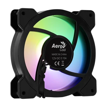 Aerocool MIRAGE12, PC fan 120mm RGB Infinity Veidrodėliai, 6-Pin, hidraulinės atramos, tylus, Juoda