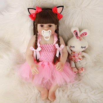 Gyvas Realus Kūdikių Lėlės Reborn 48cm Rožinė Princesė viso Kūno Silikono Lėlės Su Šypsena Bonecas Vonios Žaislas Vaikams Kalėdų Dovana