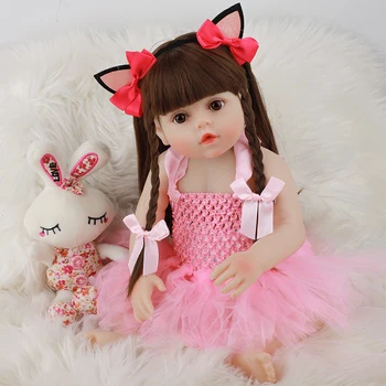 Gyvas Realus Kūdikių Lėlės Reborn 48cm Rožinė Princesė viso Kūno Silikono Lėlės Su Šypsena Bonecas Vonios Žaislas Vaikams Kalėdų Dovana
