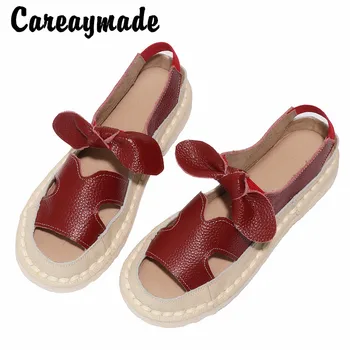 Careaymade-karvės odos minkštas vienintelis tuščiaviduriai batai Literatūros, Meno korėjos butas vienintelis nėščių moterų batai Romos patogūs sandalai