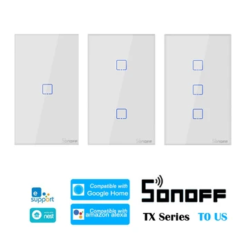 SONOFF T0 MUMS TX Serijos WiFi Smart switch Namų Automatikos Modulius, WiFi Sienos Jungikliai Suderinama su eWelink 