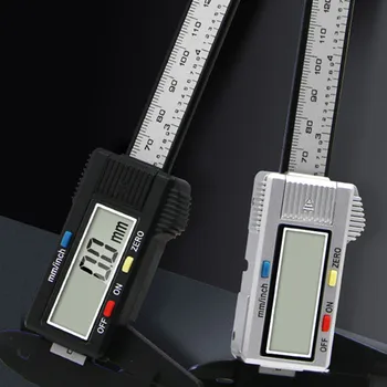 Skaitmeninis Vernier Suportas 0-150mm 6 colių Elektroninio Anglies Pluošto Valdovas su LCD Plastiko Gabaritas Mikrometro Matavimo Įrankis