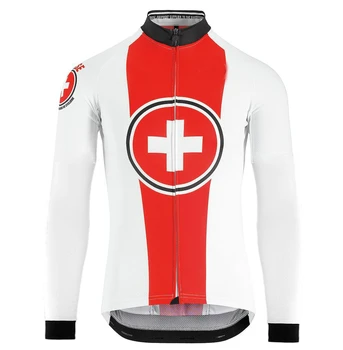 Šveicarijos Žiemos Vilnos Šiluminė Dviračių Komanda Dviračių Jersey Drabužių Maillot Ropa Ciclismo Mtb Dviratį Dviračiu Ilgai Drabužių