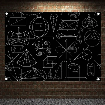 Matematikos, Geometrijos Formulė Lygtį Plakatai Sienos Meno Gobeleno Paveikslai Tapyba Vėliavos Banner Sienų Lipdukai Klasėje Namų Dekoro