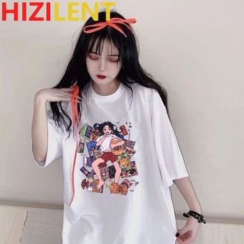 Japonų anime Harajuku Unisex pora marškinėlius laisvi vasarą visas rungtynes, negabaritinių grafinis tee spausdinti tendencija t-shirt Ulzzang streetwear