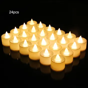 24PC Kūrybos LED Žvakė Spalvotų Lempų Modeliavimas Spalvos Liepsna Arbata Šviesos Namuose Vestuvių, Gimtadienio Apdailos Pristatymas