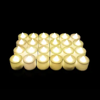 24PC Kūrybos LED Žvakė Spalvotų Lempų Modeliavimas Spalvos Liepsna Arbata Šviesos Namuose Vestuvių, Gimtadienio Apdailos Pristatymas