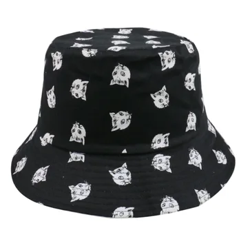 2020 Dviejų Pusių Katė Spausdinti Kibiro Kepurę Žvejys Skrybėlę Lauko Kelionių Skrybėlė Nuo Saulės Bžūp Kepurės Vyrams Ir Moterims