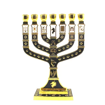 Aukso Septynių Filialas Menorah 12 Izraelio Genčių, Žydų Žvakių Laikiklis