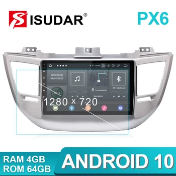 Isudar PX6 Android10 1 Din Auto Radijas Hyundai/Tucson 3-2018 Automobilio Multimedijos 6 Branduolių RAM 4GB ROM 64GB GPS DSP DVR Kamera