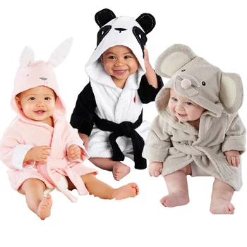 Baby Vaikų vaikai Pižama Panda Pelės Triušis vonia, chalatas, kūdikių homewear berniukams, mergaitėms su gobtuvu chalatas, paplūdimio rankšluostį
