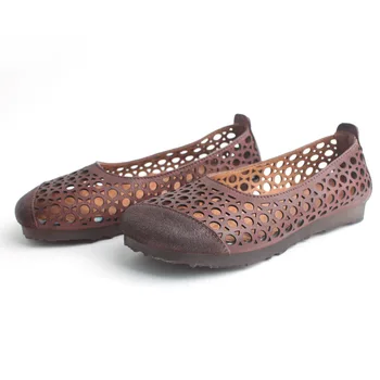 Careaymade-Vasaros naujas Originalus Vintage grynas Rankų darbo natūralios Odos laisvalaikio Bateliai,hollowing iš vienodo vieną batai,3 spalvų