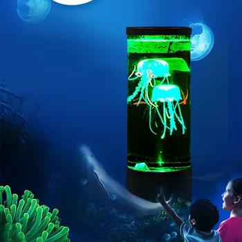 Naktį šviesos Akvariumas Medūzų nuotaika Lempa 7 Spalvų Led miego Vandenyno žibintų projektorius apdailos, lempos, miegamojo darbalaukio RGB 5v u