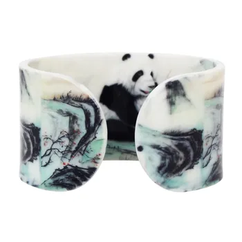 Bonsny Plastiko Happy Panda Bambuko Tapybos Apyrankės, Bangles Mados Tautinių Amatų Papuošalai Moterų, Mergaičių, Suvenyrų Vaikas Dovana Urmu