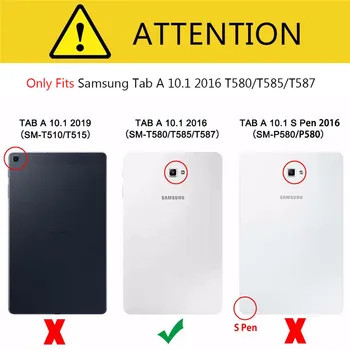 Samsung Galaxy Tab A6 10.1 2016 Padengti Atveju T580 T585 T587 Šarvai Atramą Hard Cover SM-T580 SM-T585 Padengti Fundas