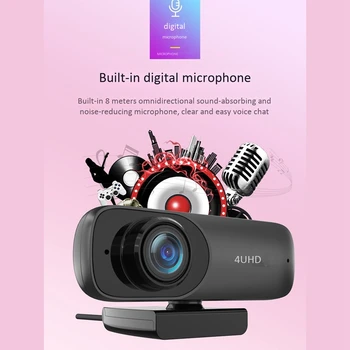 MOOL Full HD Webcam, 2160P Kompiuterio Kamera, USB 4K HD Kamera Fiksuotas Fokusavimo-Nemokamai H. 264 Suspaudimo Stalinis/ Nešiojamas kompiuteris