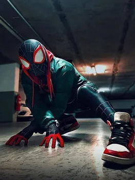 Superherojus Km Morales Cosplay Zentai Kostiumas Jumpsuit Įkvėptas Black Spider Modelį Bodysuit Helovinas Jumpsuits