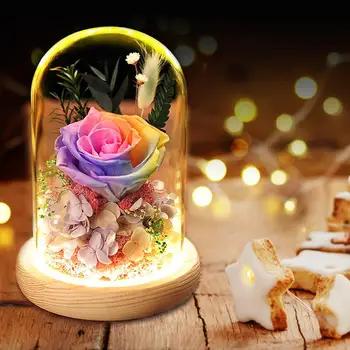 Eternal Rose Stiklo Kupolas Dirbtinis Amžinąjį Konservuotos Gėlės Rožės Namų Vestuvių Dekoro Motinos Diena, Valentino, Kalėdų Dovana
