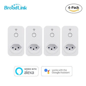 4-Pack Brazilija Plug Smart WiFi Lizdas, BroadLink SP2 Nuotolinį jungiklį, Alexa & 