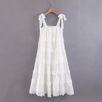 Elegantiškas moteris, kamuolys suknelė suknelė 2019 m. vasaros mados ponios balta sluoksnių suknelės šalys merginos negabaritinių suknelė medvilnė prašmatnus ins