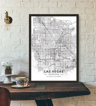 Las Vegas, NV Nevada, JAV, Jungtinių Amerikos valstijų Žemėlapis Plakatas