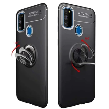 3-in-1 Telefonas Atvejų + Kameros Stiklo Honor9A/ŽŪM-LX9N Magnetinis Žiedas Silikoninis Dangtelis Honor9 A Garbę-9 Huawei Y6P Atveju Garbę 9A