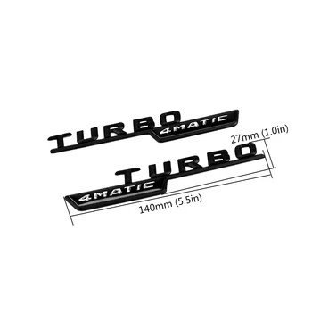 2vnt TURBO 4MATIC Logotipas Automobilio Priekinio Sparno Insignia Dekoro Lipduko Mercedes Benz W210 AMG GLC B200 W221 W212 W205 W211 C180 C200