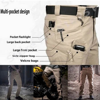 Plius Dydis S-6XL Vyrų Atsitiktinis Krovinių Kelnės Lauko Pėsčiųjų SWAT Armija Taktinis Sweatpants Kamufliažas Karinės Multi Pocket Kelnės