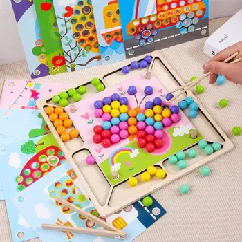 93pcs Kūdikių Montessori Medinės Lazdelės Įrašus Karoliukų Spalvų Rutuliukų Įspūdį Valdybos Matematikos Skaičiavimo Rankas Smegenų Mokymo Žaidimas Žaislas