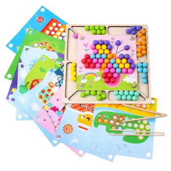 93pcs Kūdikių Montessori Medinės Lazdelės Įrašus Karoliukų Spalvų Rutuliukų Įspūdį Valdybos Matematikos Skaičiavimo Rankas Smegenų Mokymo Žaidimas Žaislas