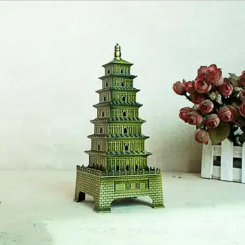 Xi ' an Metalo Big Wild Goose Pagoda modelių Kūrimo Statulėlės Feng Shui Pagoda patalpų įrengimui skirti Dirbiniai, Namų Puošimas Ornamentais