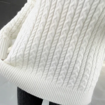 Golfo Megztiniai Moterims Rudens Žiemos Korėjos Stiliaus Mados Slim Fit Twist Megzti Kietas Storas, Šiltas, Kieto Džemperiai Chic Ponios