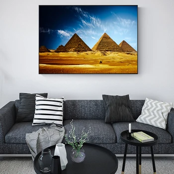 Egipto Piramidės Sienos Nuotraukas Realistas Afrikos Kraštovaizdžio Sienos Menas Drobė Spausdina Egipto Piramidės Meno Paveikslų Kambarį