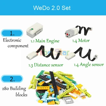 280Pcs/Daug įrangos pardavimas, biuro įrangos WeDo 3.0 Robotų Statybos Nustatyti, Statyba Blokai Suderinama su legoins Wedo 2.0 Švietimo PASIDARYK žaislus 45300