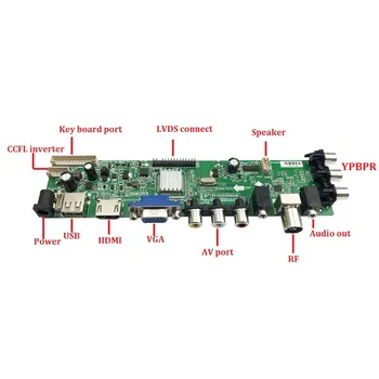 Rinkinys N173FGE-L23 TV LVDS USB nuotolinis HDMI Signalo valdiklio plokštės skaitmeninį 40pin VGA, AV LED 1600X900 DVB-T, DVB-T2 WLED