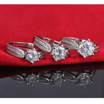 ANENJERY 925 Sterlingas Sidabro Prabangus Klasikinis Meilės Vestuvinį Žiedą, 6MM-8MM AAA CZ Cirkonis Žiedai Moterims anillos keičiamo dydžio S-R181