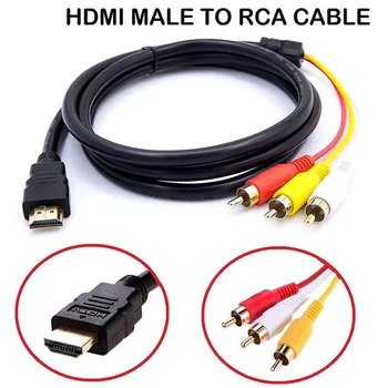 Besegad HDMI, RCA Kabelis HDMI Male į 3 RCA Video, Audio (AV Laido Adapteris Siųstuvas TV, HDTV, DVD 4.92 ft hdmi splitter