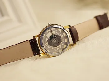 Karšto 2018 vyras ir moteris ne mechaninis laikrodis tuščiaviduriai pora kvarco sporto laikrodžių, diržo studentų laikrodžiai odinis dirželis laikrodis