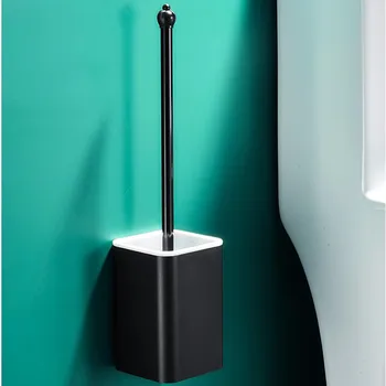 Tualeto Šepetys turėtojas vonios kambarys aliuminio medžiagos nagų nemokamai easy clean juodu teptuku vonios kambario aksesuarai
