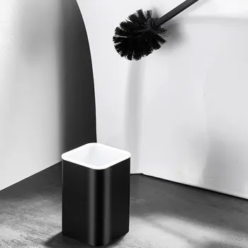 Tualeto Šepetys turėtojas vonios kambarys aliuminio medžiagos nagų nemokamai easy clean juodu teptuku vonios kambario aksesuarai