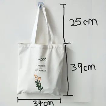 Moterų Atsitiktinis Drobės Pečių Maišą Gėlių Spausdinti Pirkinių Krepšys Medvilnės Audinio Lady Rankinėje Ekologinio Daugkartinio naudojimo Large Tote Shopper Bags