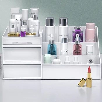 Internete celebrity kosmetika talpinimo odos priežiūros produktus, lūpų dažai, dulkių lentynos bendrabutyje apdailos darbalaukio odininkas saugojimo dėžutė