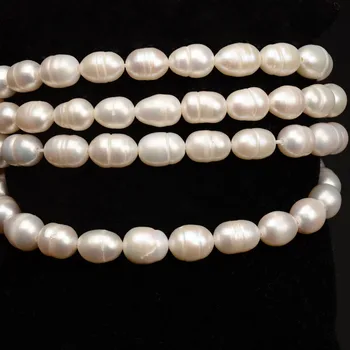 6-7mm Natūralios Baltos spalvos Gėlavandenių Perlų Karoliukus, 