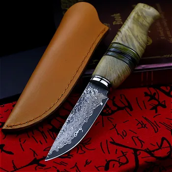 Damask Plieno Japonijoje, Kriaušių, gėlių, medienos Samurajus tiesus kardas, Juodmedžio D2 plieno Samurajus taktinis Kardas, medžioklės peilis, tiesus kardas
