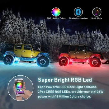 Automobilių Underglow Neon LED RGB Underbody Dekoratyvinės Šviesos Atmosfera Lempa Automobilių, Sunkvežimių ATV UTV VISUREIGIŲ Bekelės Valtis